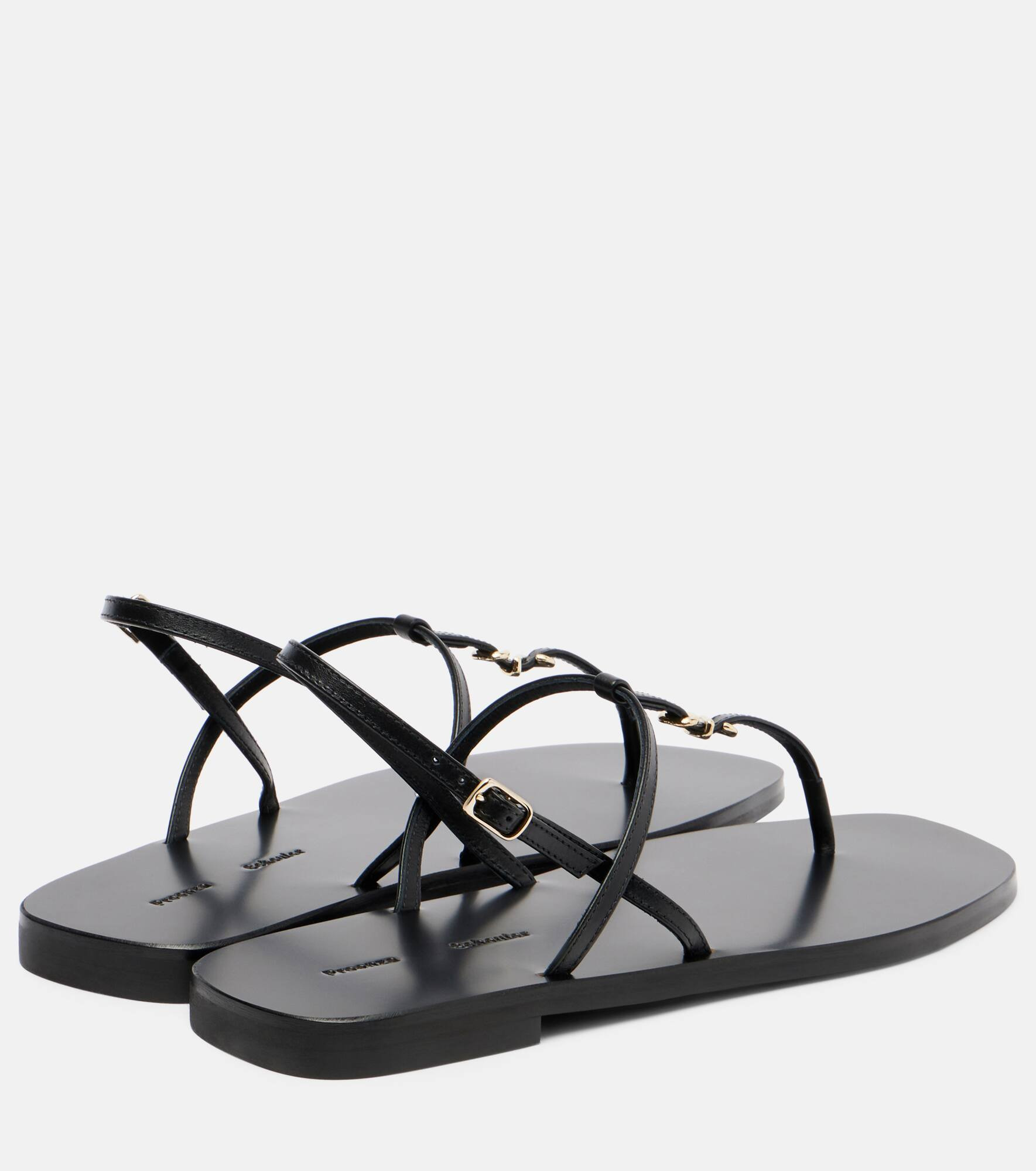 Monogram leather thong sandals - 2