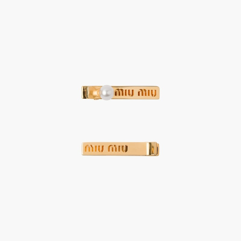 Miu Miu Miu Logo hair clips outlook