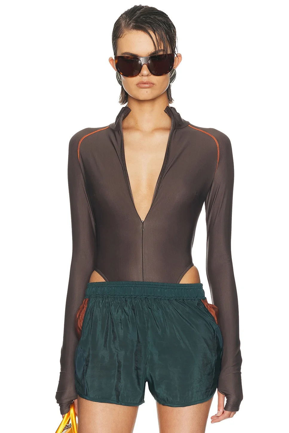 Long Sleeve Top Stitch Bodysuit - 1
