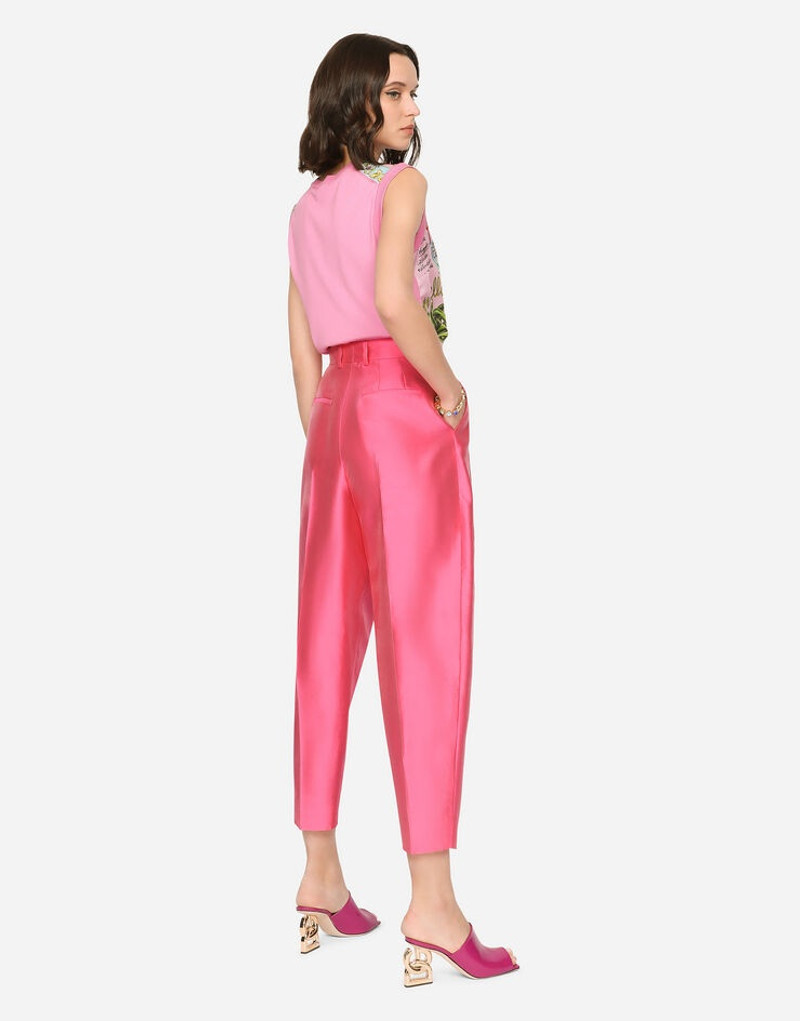 Sleeveless silk and twill sweater with arancini print 3
