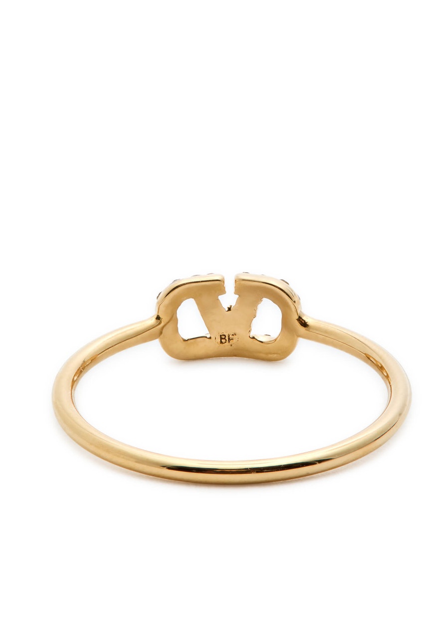 Valentino Garavani Crystal-embellished Vlogo Ring - 4