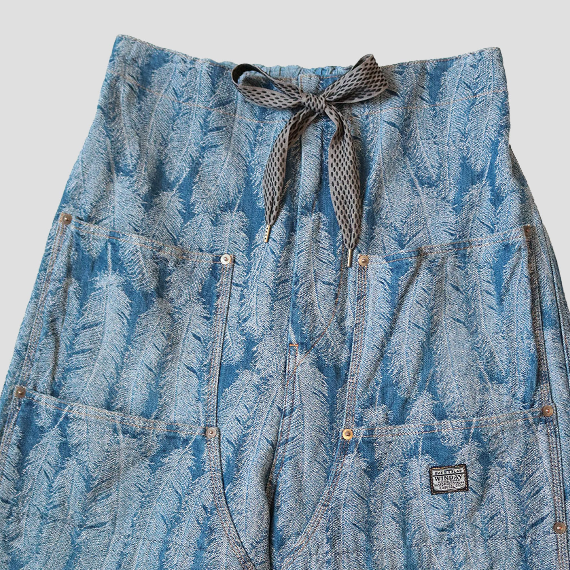 12oz MAGPIE DENIM W-KNEE EASY BAGY PANTS - 4