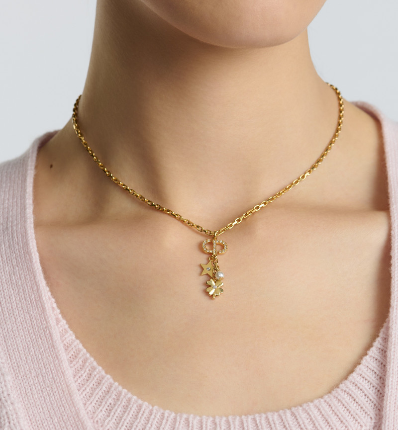 Dior Petit CD Lucky Charms ネックレス Petit CD Lucky Charms Necklace Gold-Finish and Silver-Finish Metal