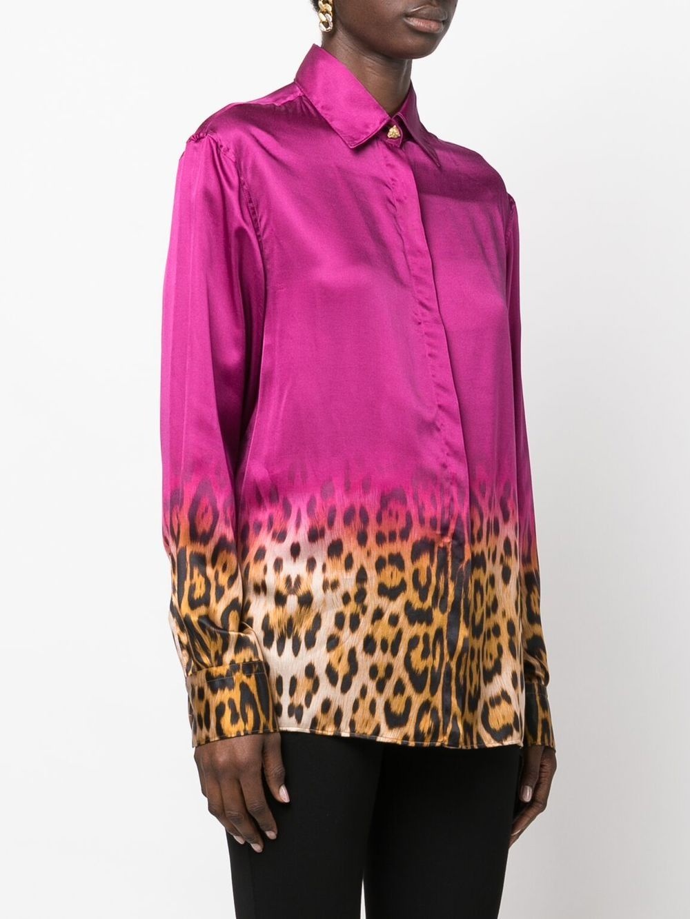 gradient leopard print blouse - 3
