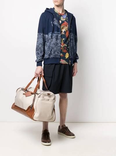 Etro panelled paisley zip-up hoodie outlook