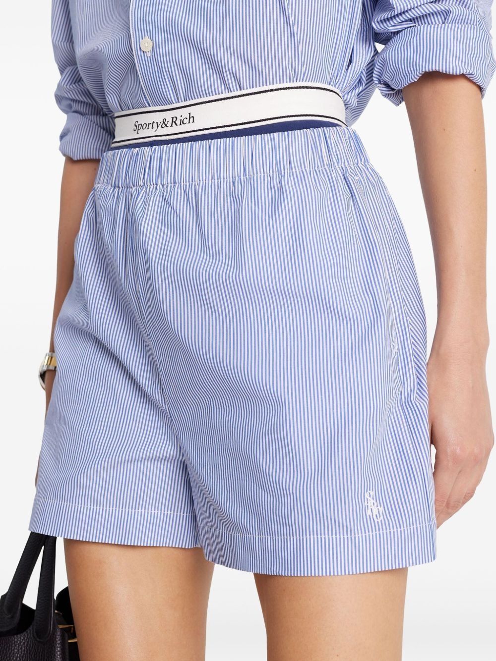 striped poplin shorts - 4