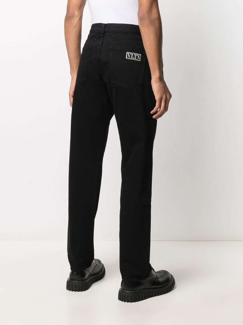 logo-patch straight-leg jeans - 5
