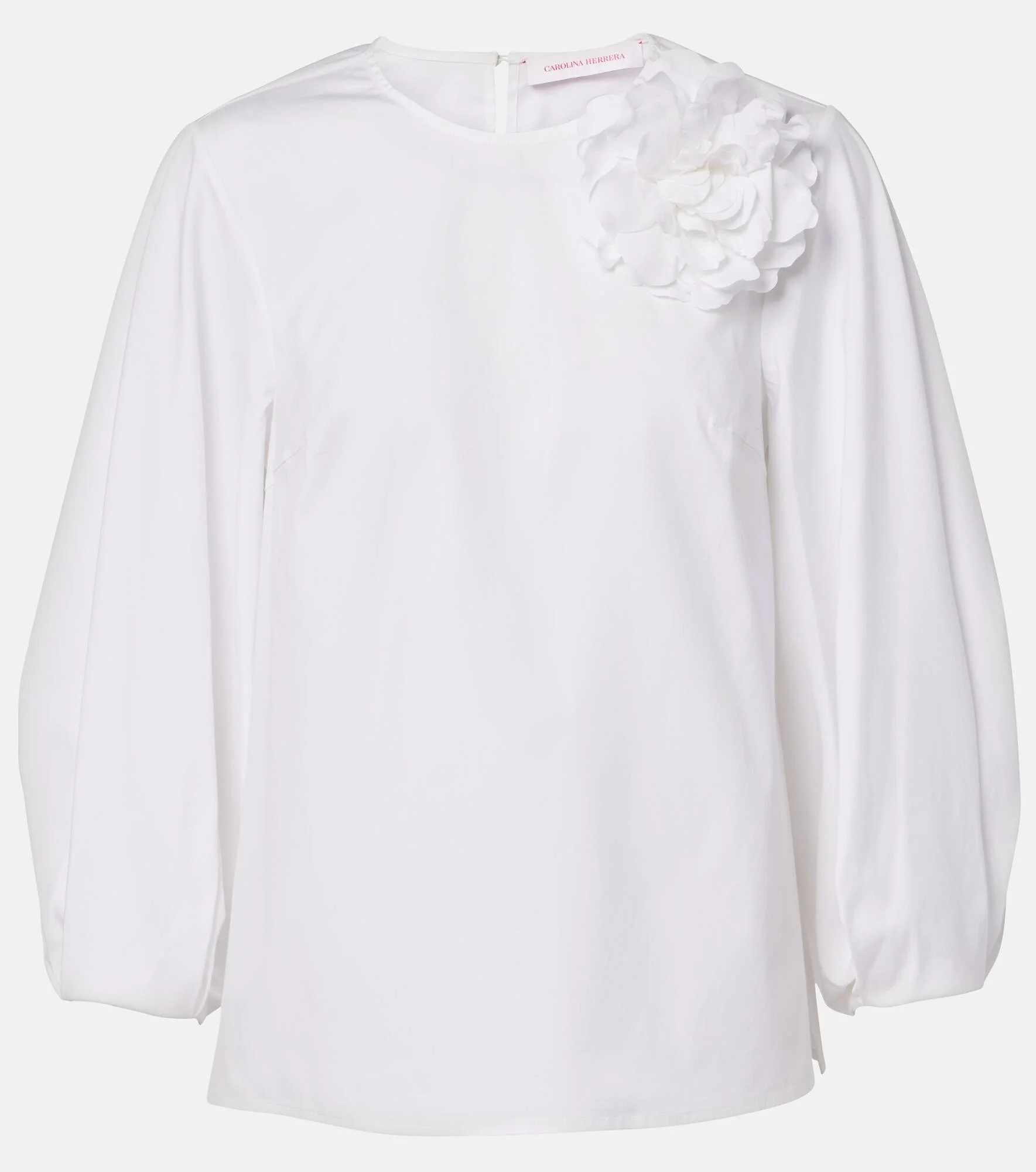 Floral-appliqué cotton-blend blouse - 1