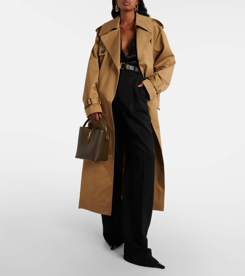 SAINT LAURENT High-rise wool wide-leg pants outlook