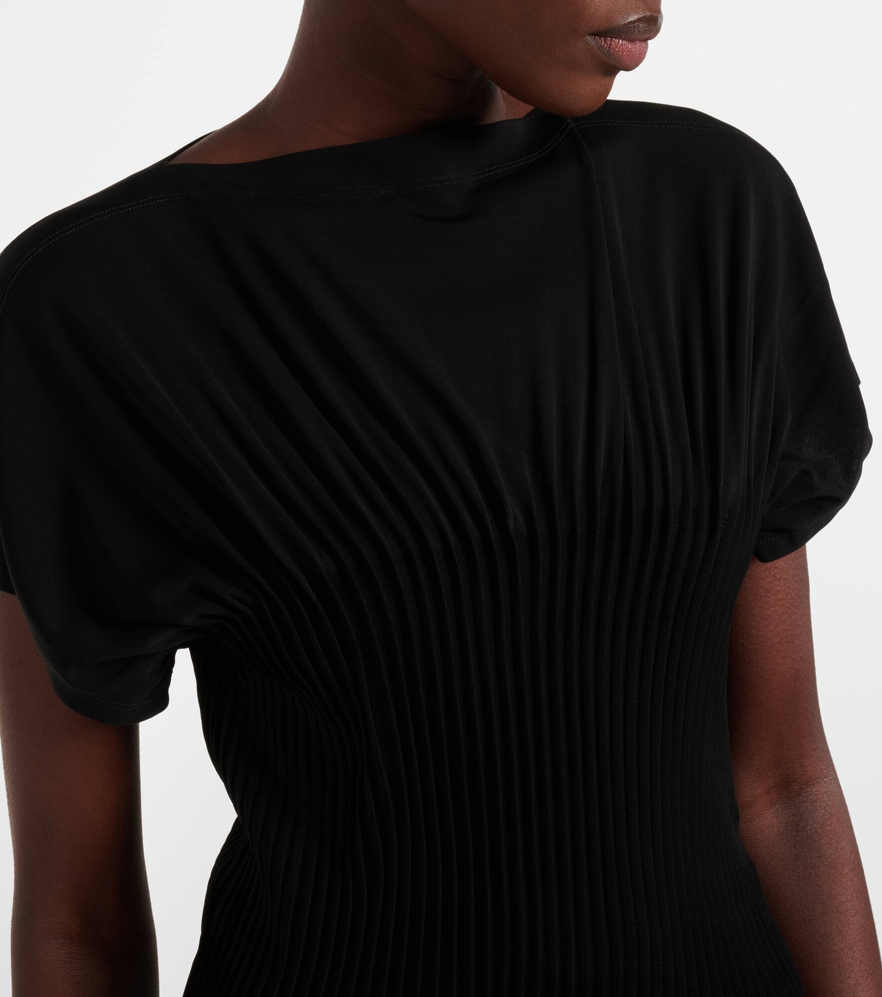 Pleated jersey maxi dress - 4