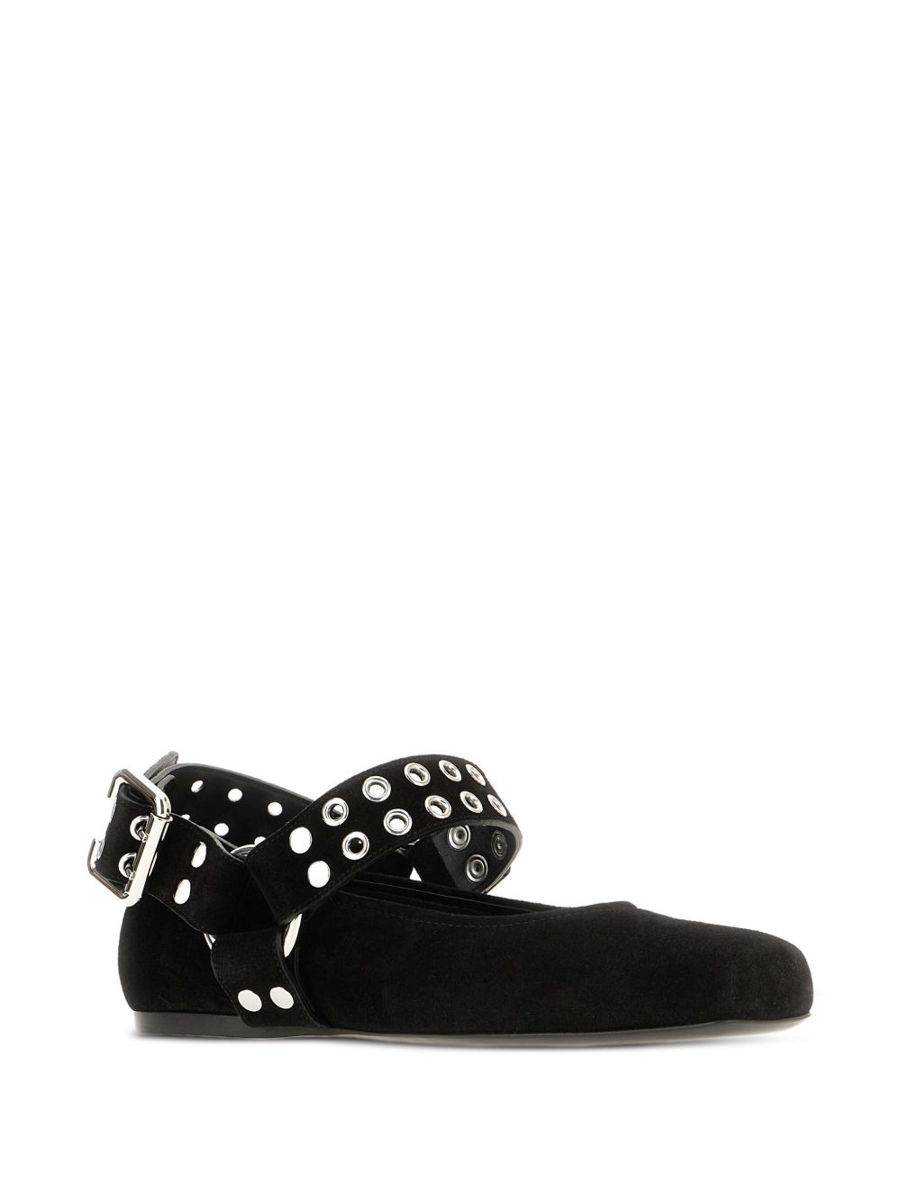 buckle-strap eyelet ballet flats - 2