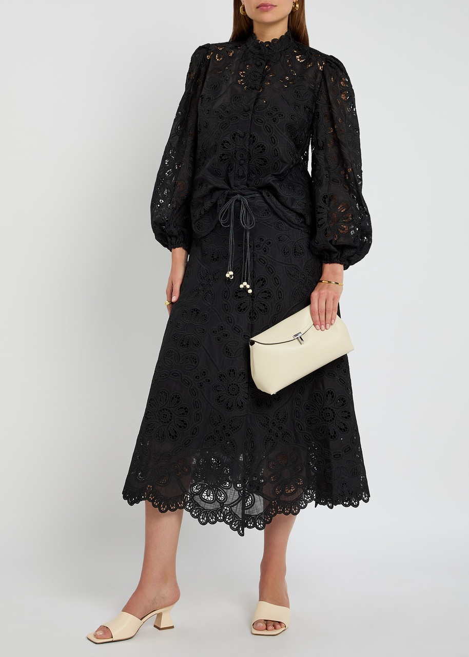 Zimmermann Rhiannon Embroidered Cotton Midi Skirt - 4