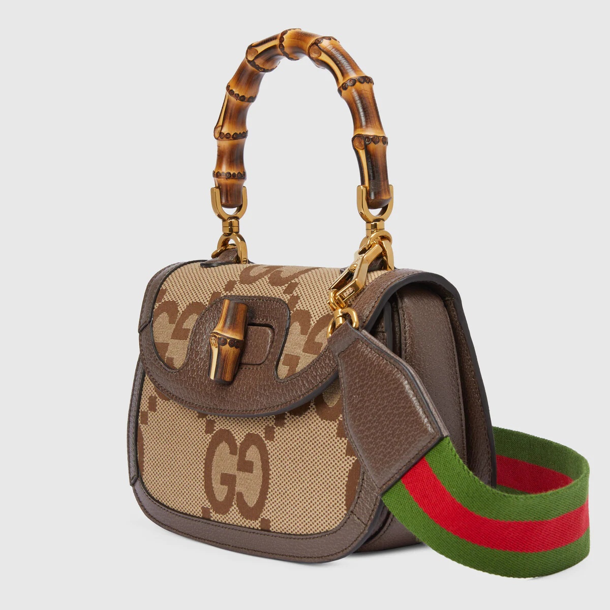 Gucci Bamboo 1947 jumbo GG small top handle bag - 2