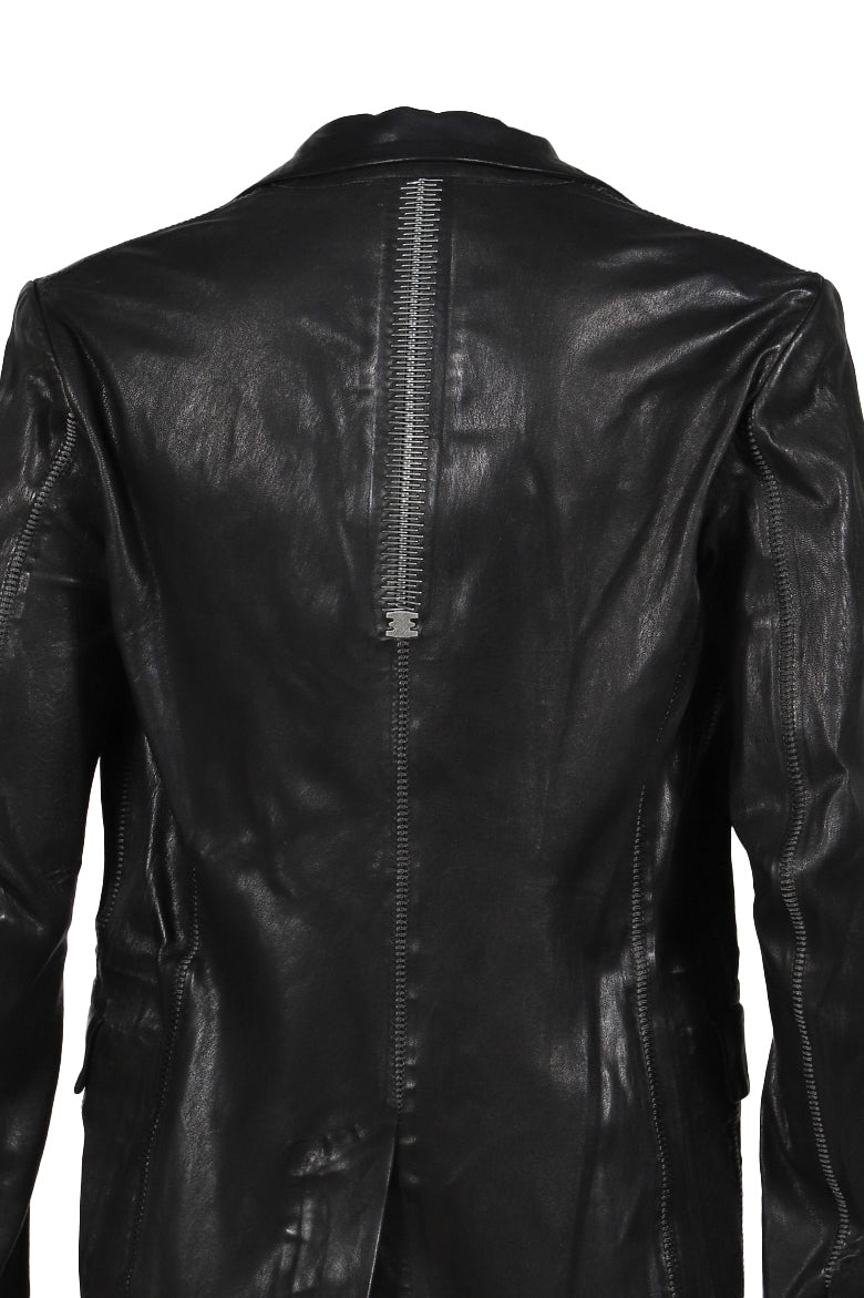 PIONNIER STRETCH LEATHER CLASSIC BLAZER / NOIR - 5