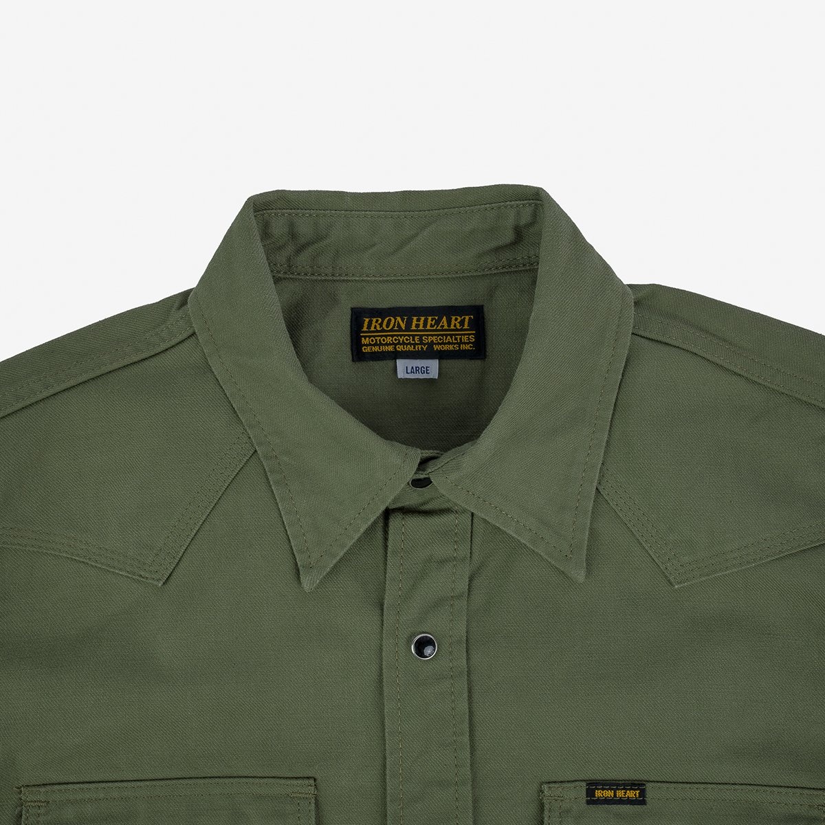 IHSH-381-OLV 9oz Military Serge CPO Shirt  - Olive - 7