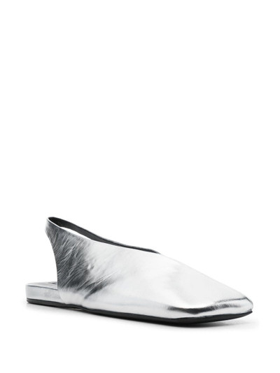 Jil Sander square-toe metallic ballerina shoes outlook