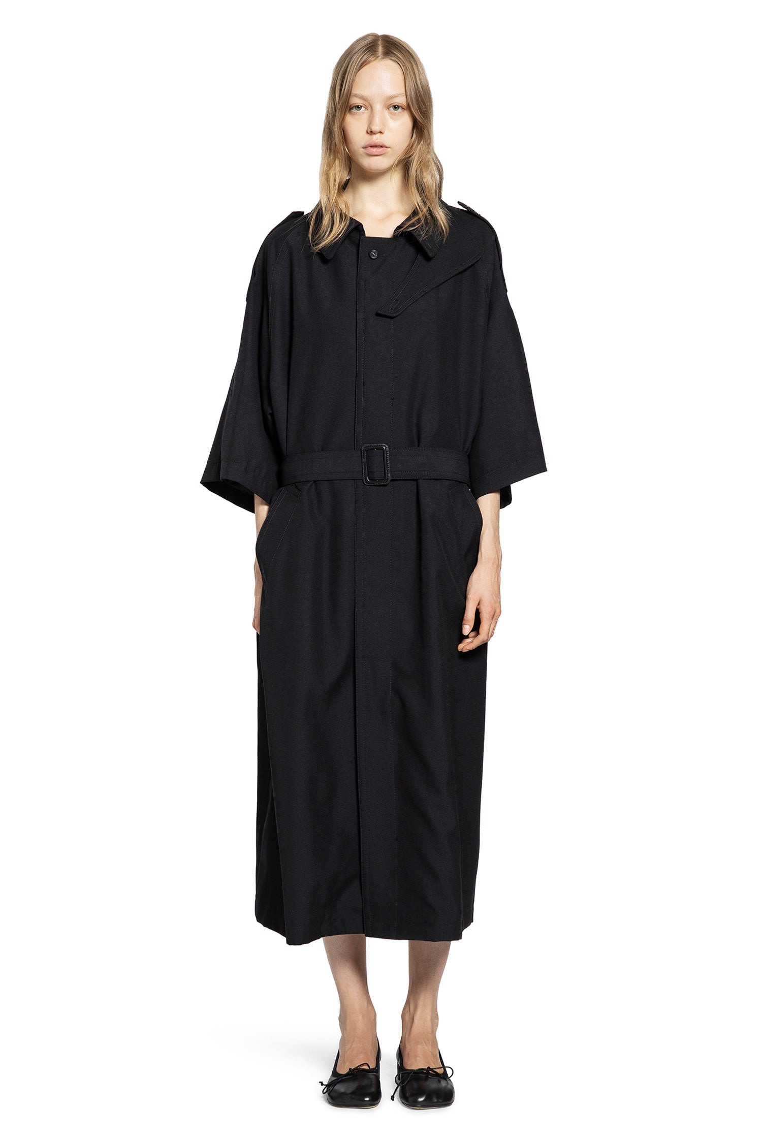 Mm6 Maison Margiela Woman Black Coats - 2