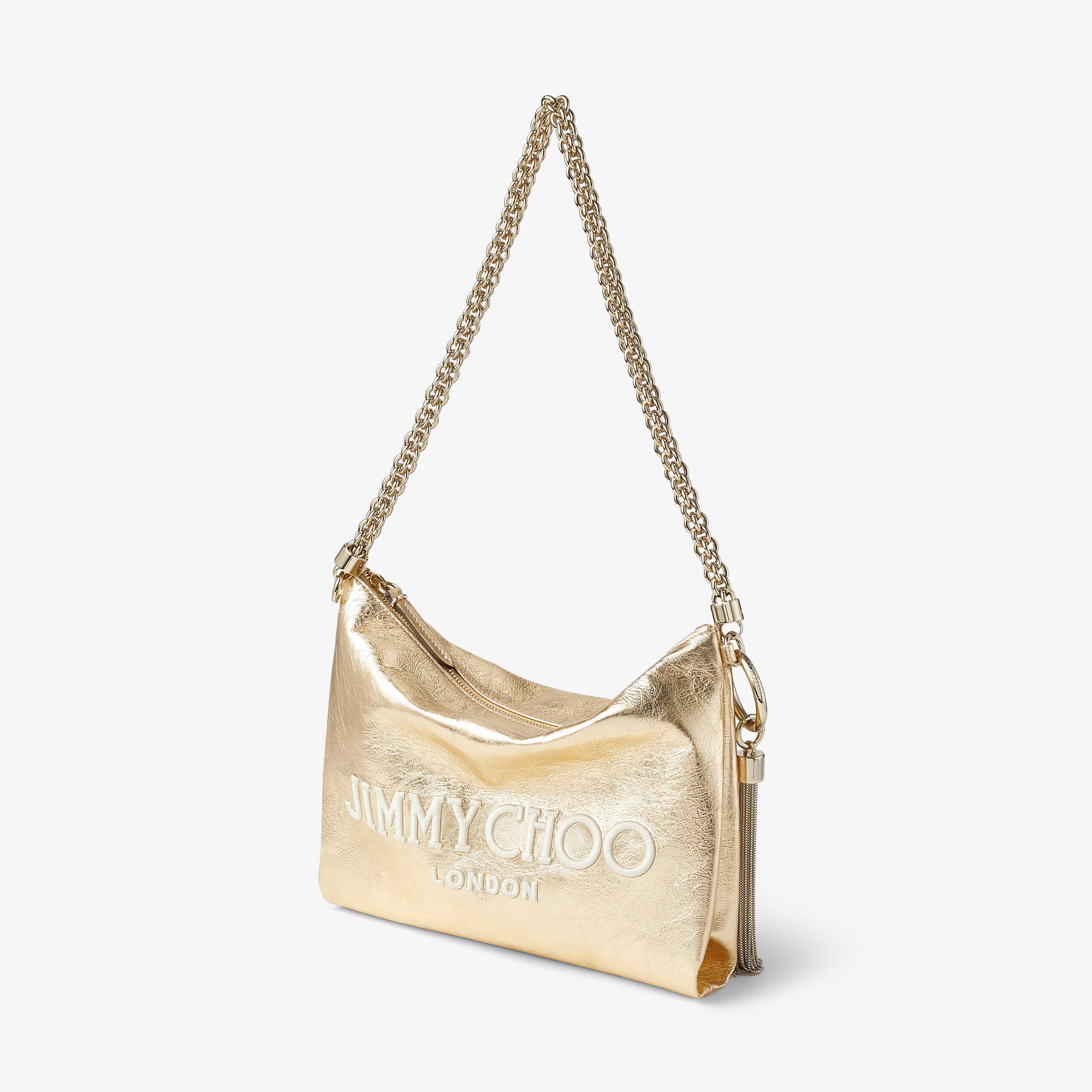 Callie Shoulder
Gold Metallic Nappa Shoulder Bag with Jimmy Choo Embroidery - 2