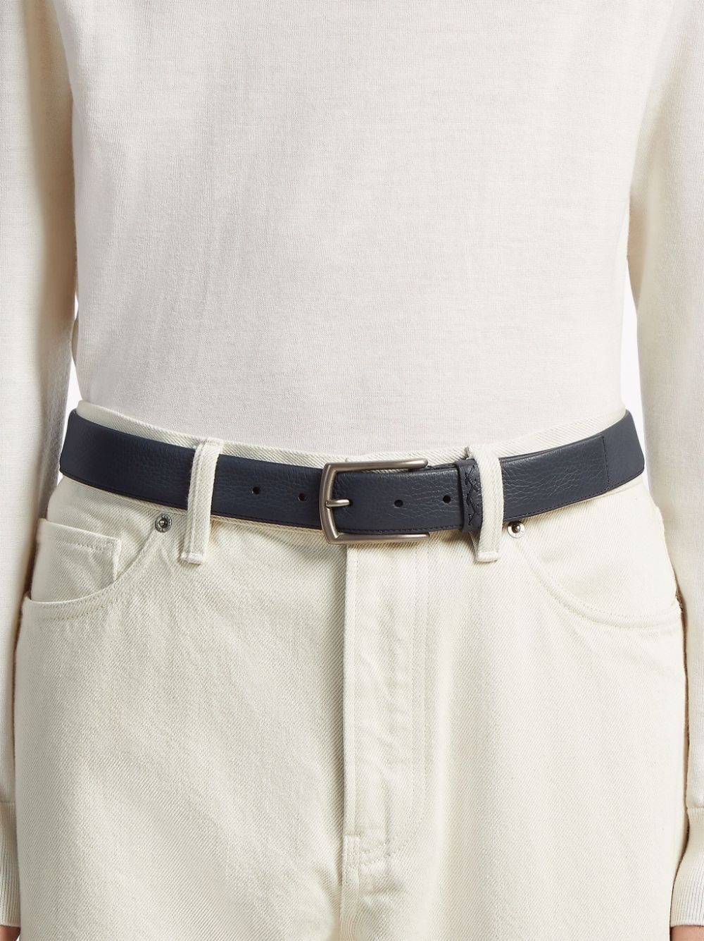 leather buckle-fastening belt - 3