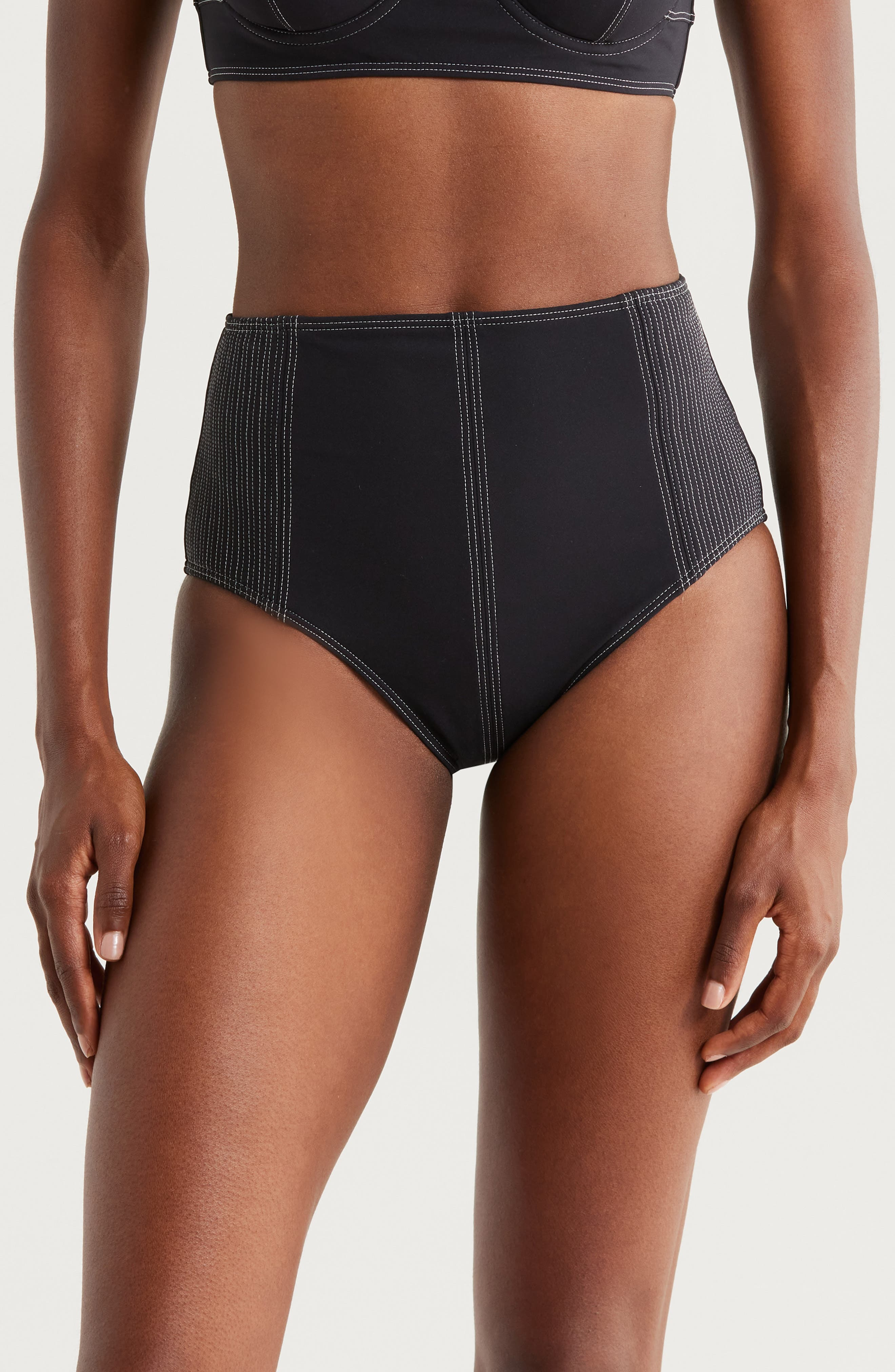 Ulla Johnson Kiele High Waist Bikini Bottoms in Noir at Nordstrom - 1
