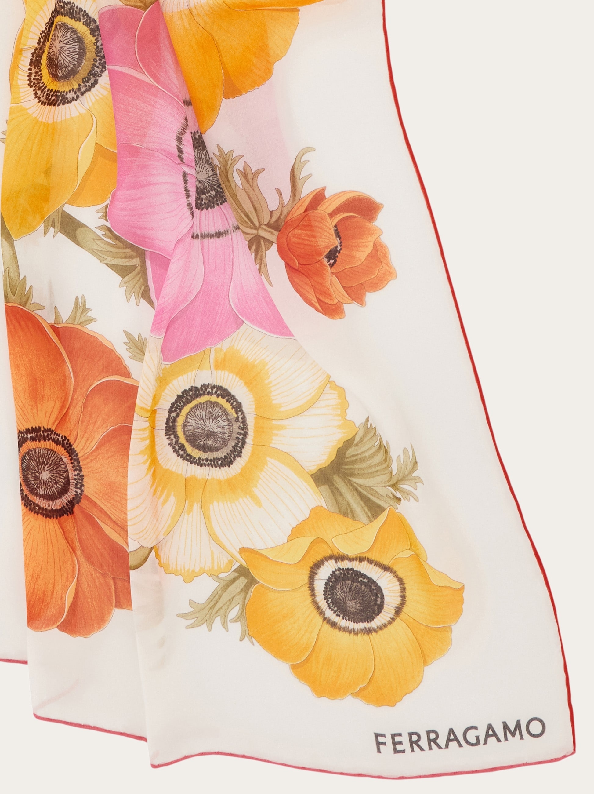 Anemone print silk scarf - 5