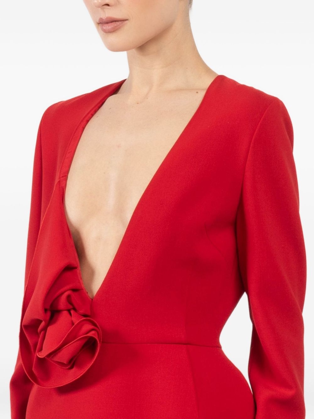floral-appliqué dress - 6