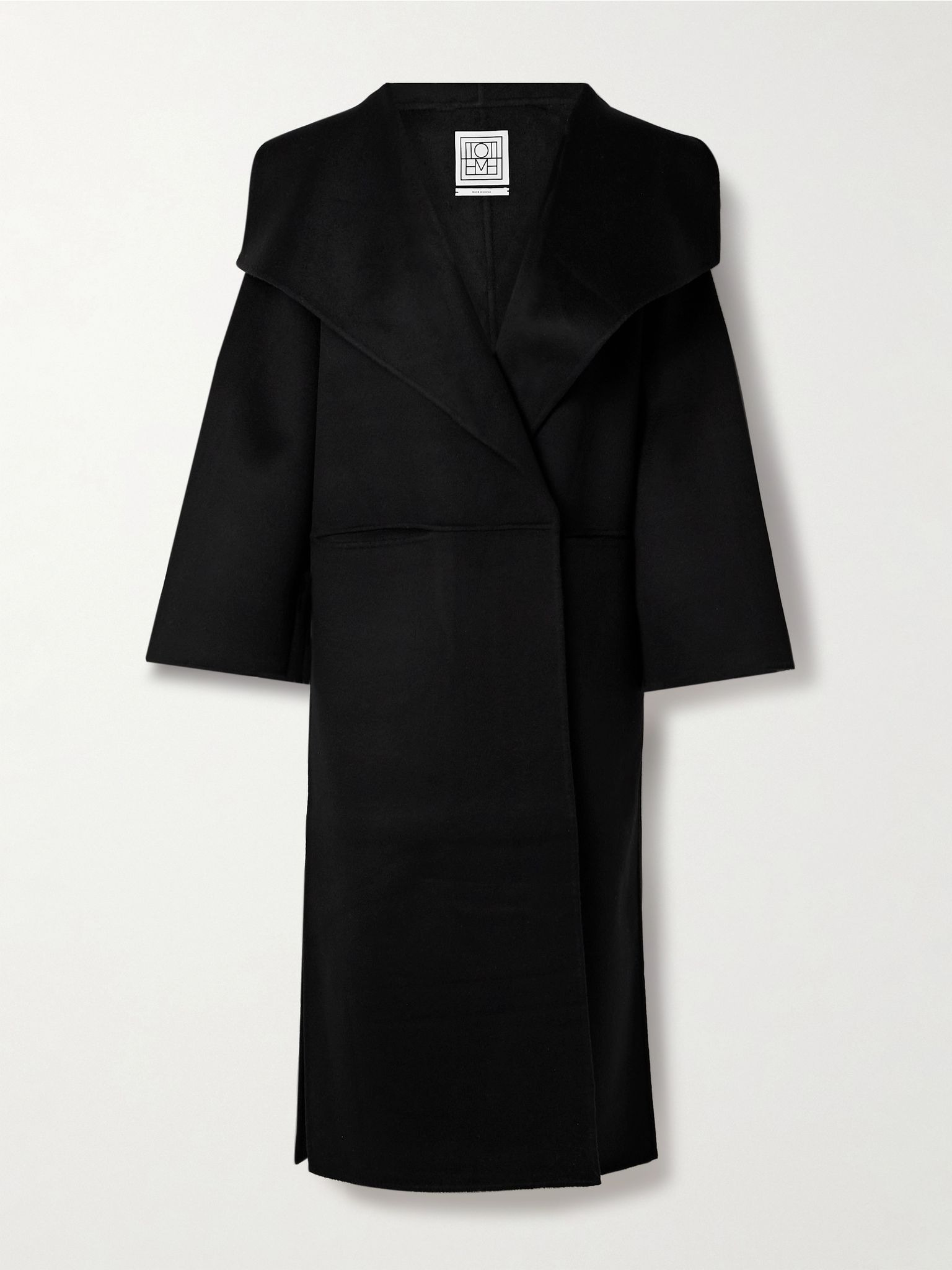Signature wool and cashmere-blend coat Black - 1