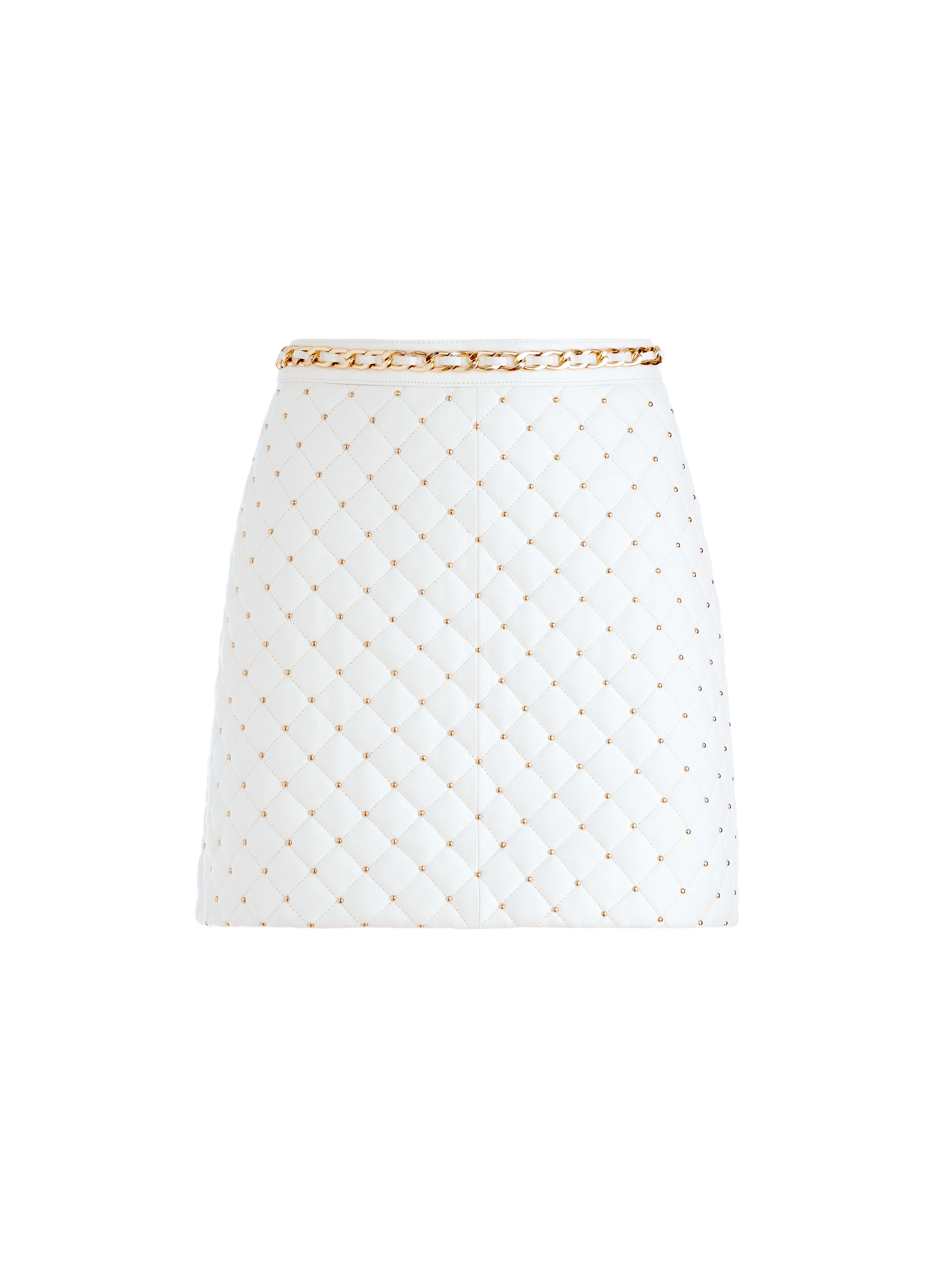 RILEY QUILTED VEGAN LEATHER STUD MINI SKIRT - 1