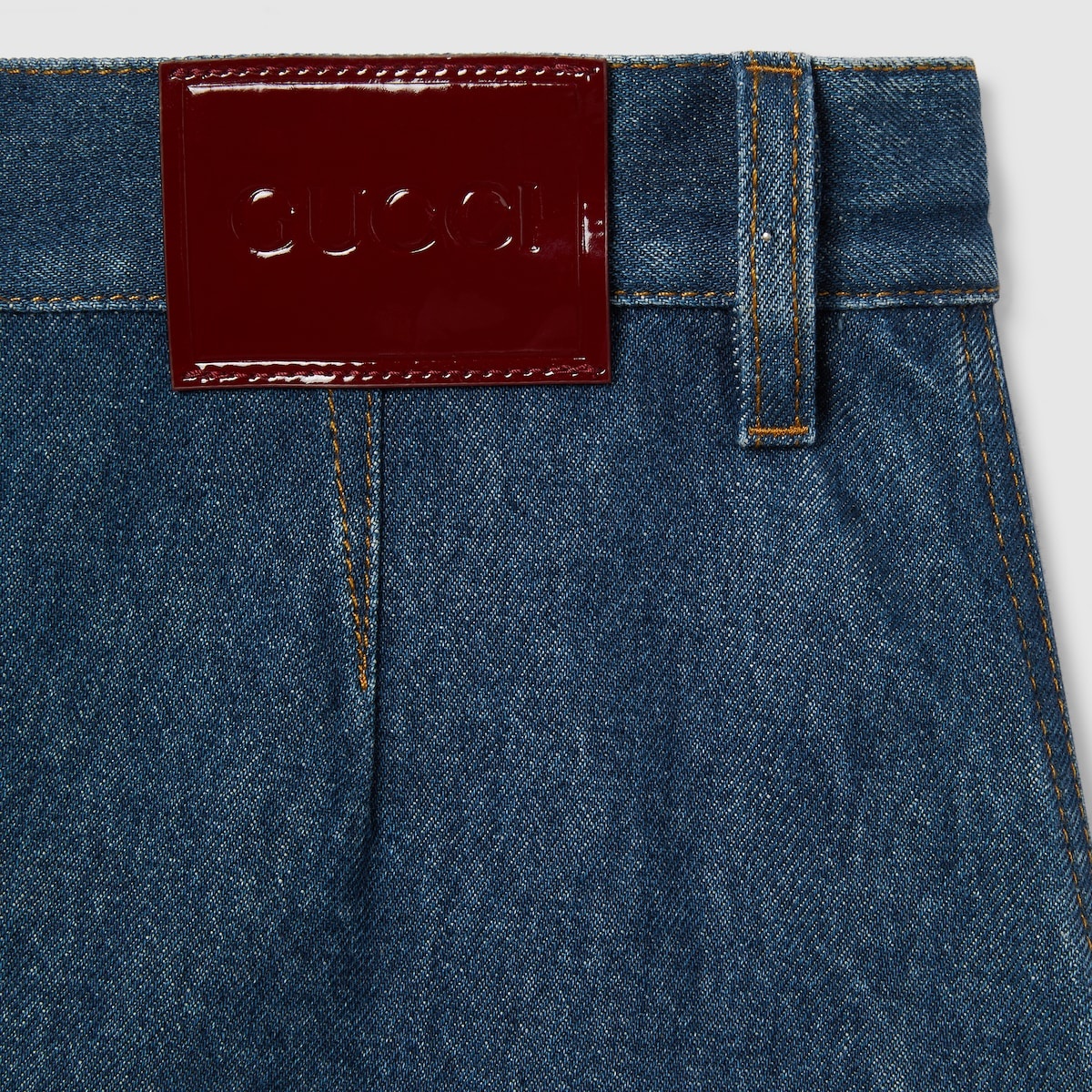 Mid-length denim skirt - 7