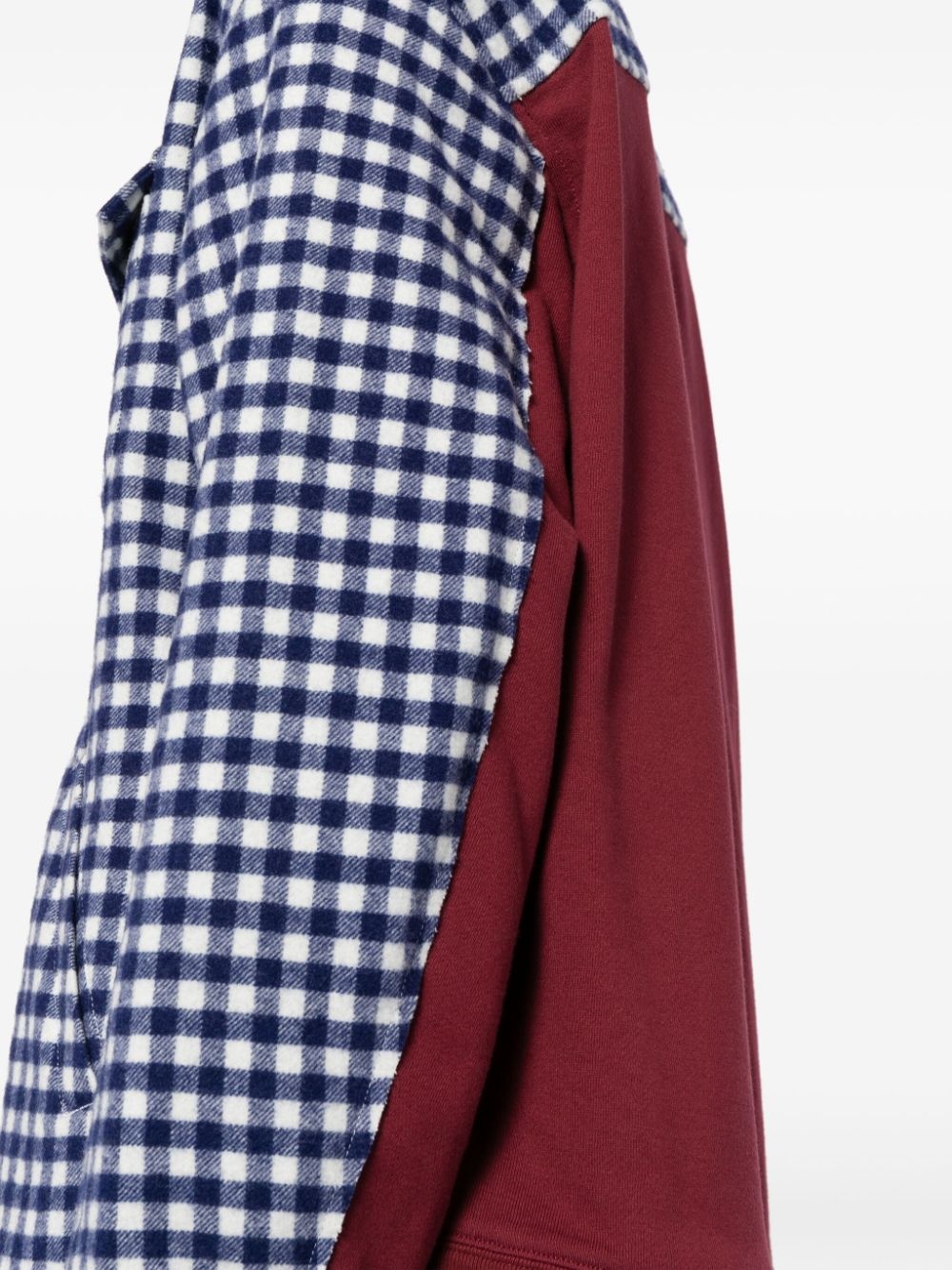 gingham-check flannel shirt jacket - 5