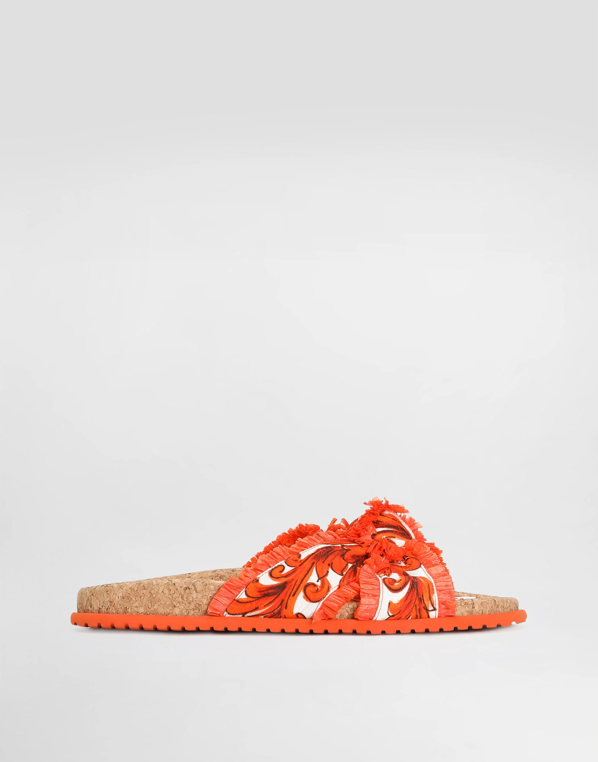 Majolica-print brocade flat slippers - 1