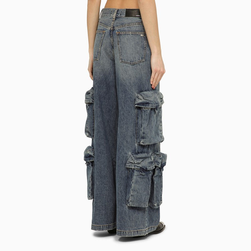 Amiri Jeans Baggy Cargo In Denim Blue Women - 2