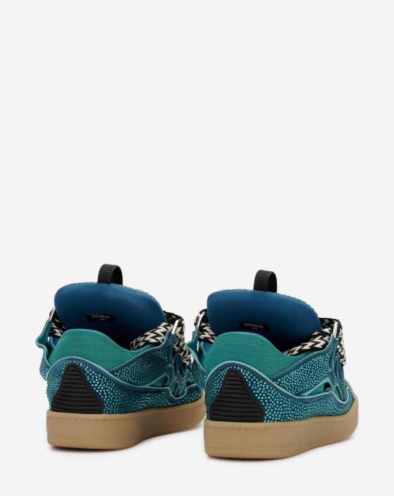 CURB SNEAKERS IN LEATHER AND STRASS - 3