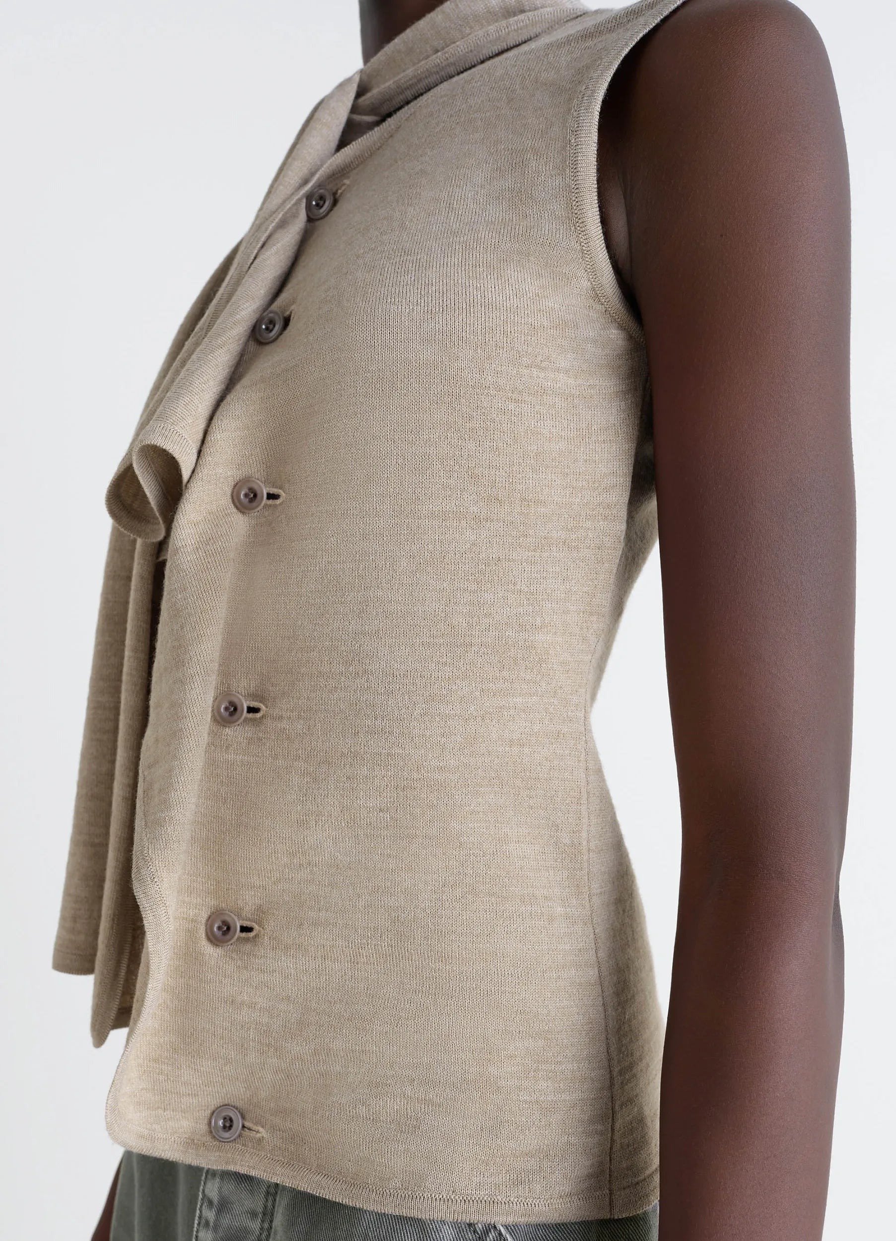 ASYMMETRICAL SLEEVELESS CARDIGAN - 4