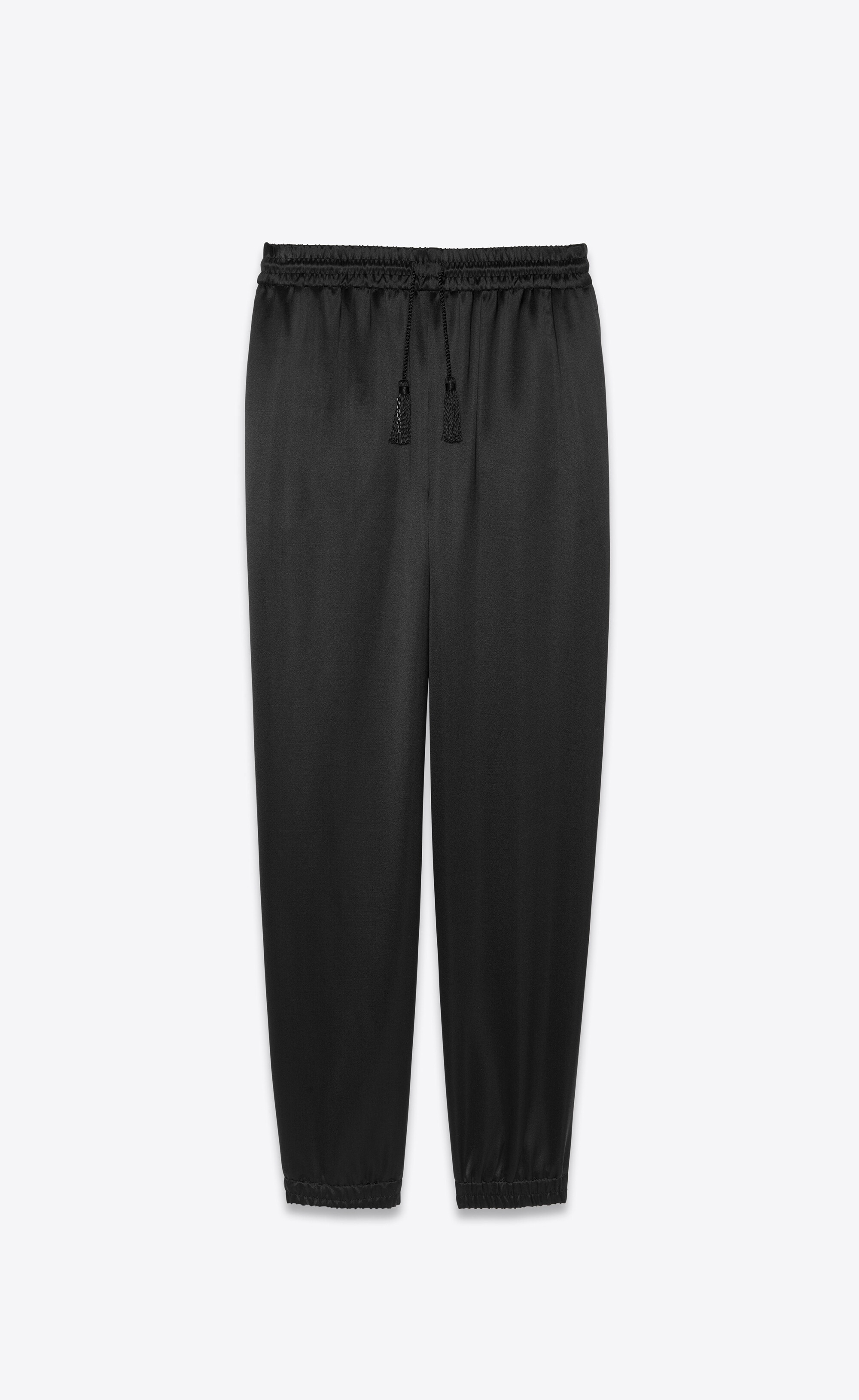 sweatpants in silk and wool satin - 1