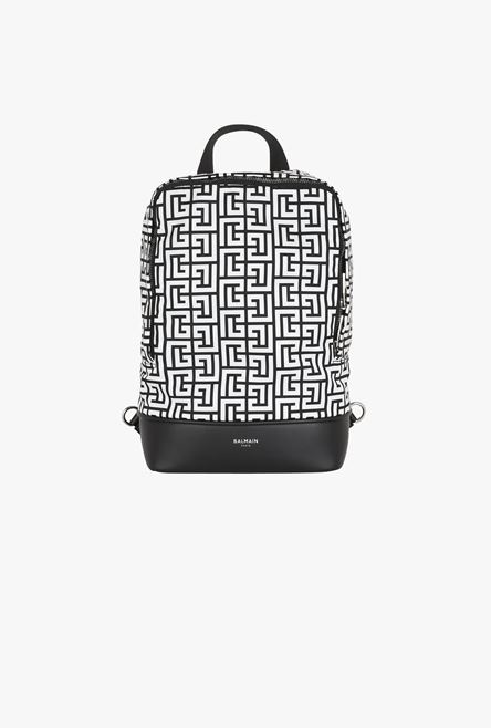 Bicolor white and black nylon City crossbody backpack - 4