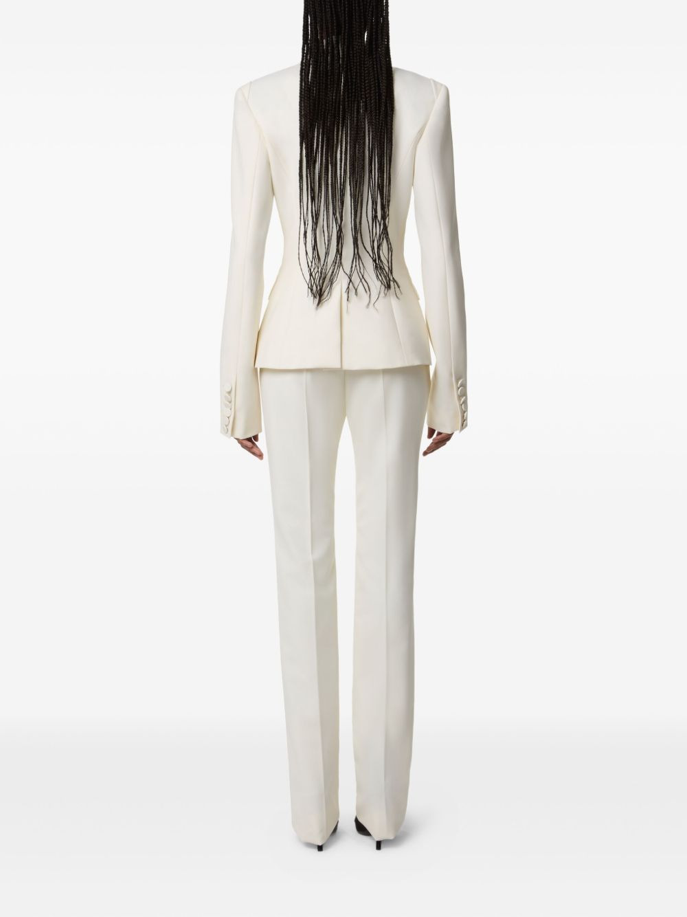 draped-scarf double-breasted blazer - 4