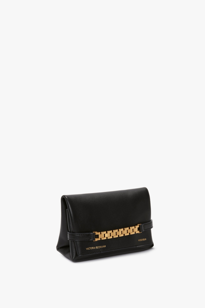 Chain Pouch Bag Mini In Black Leather 3