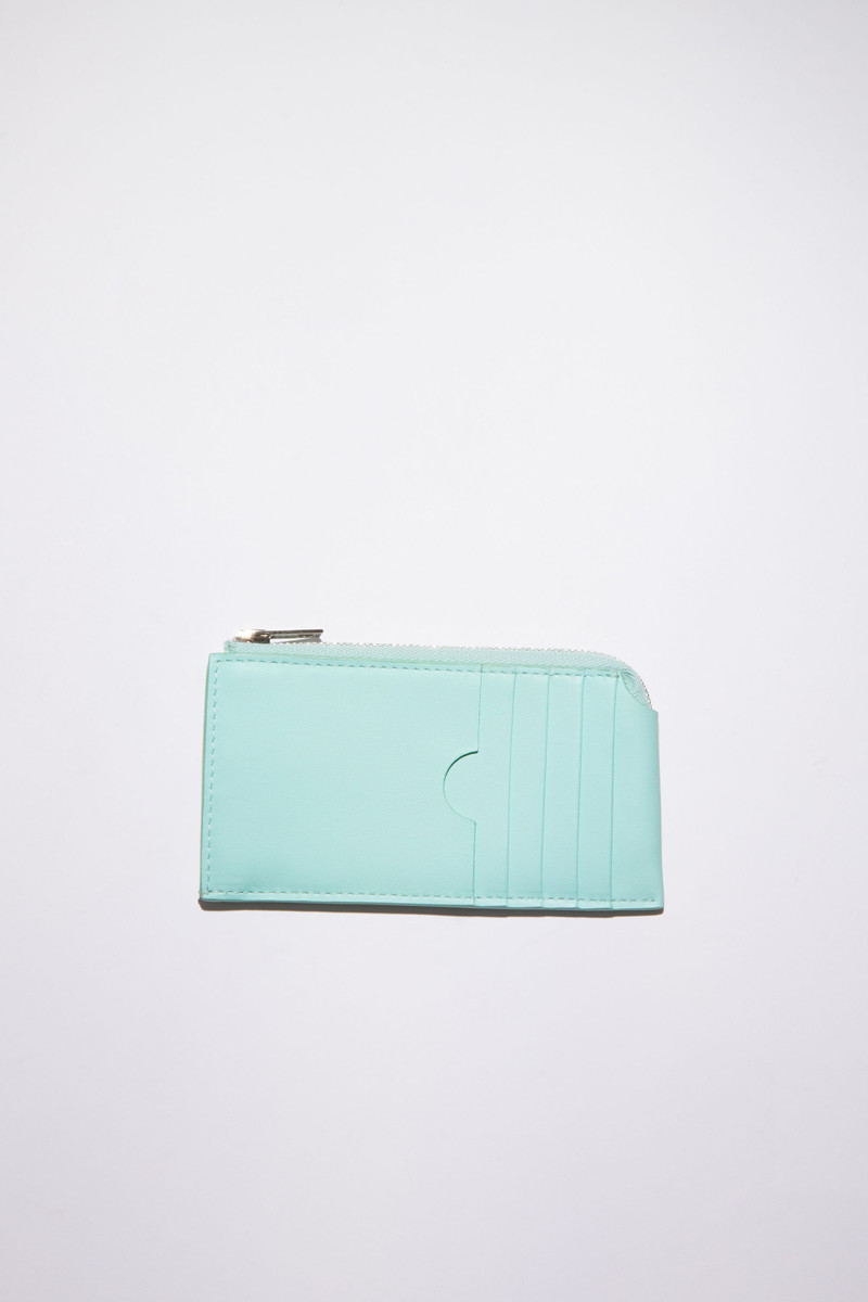 Leather zip wallet - Pastel green 3
