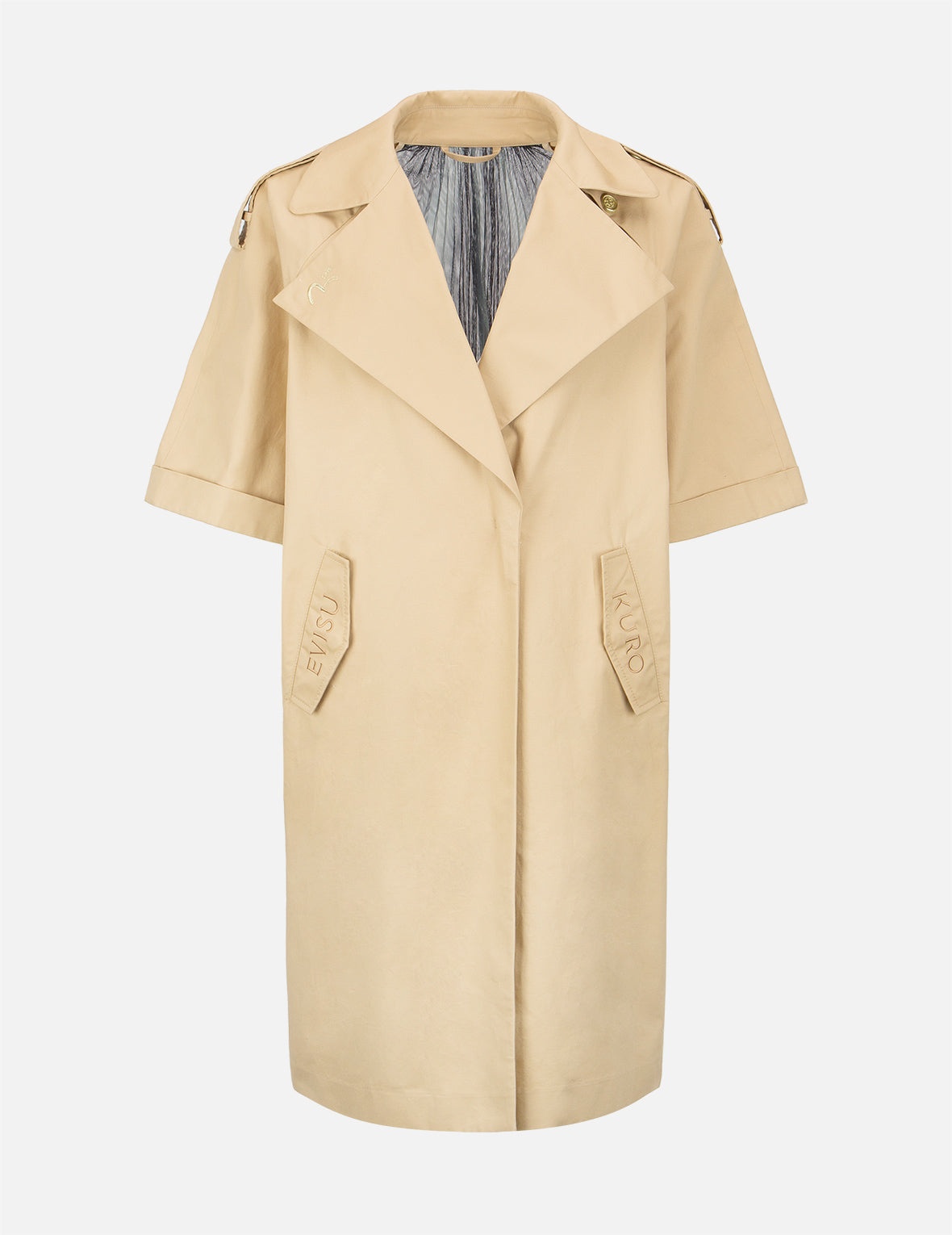 Pleated-Mesh Panelled Trench Jacket - 1