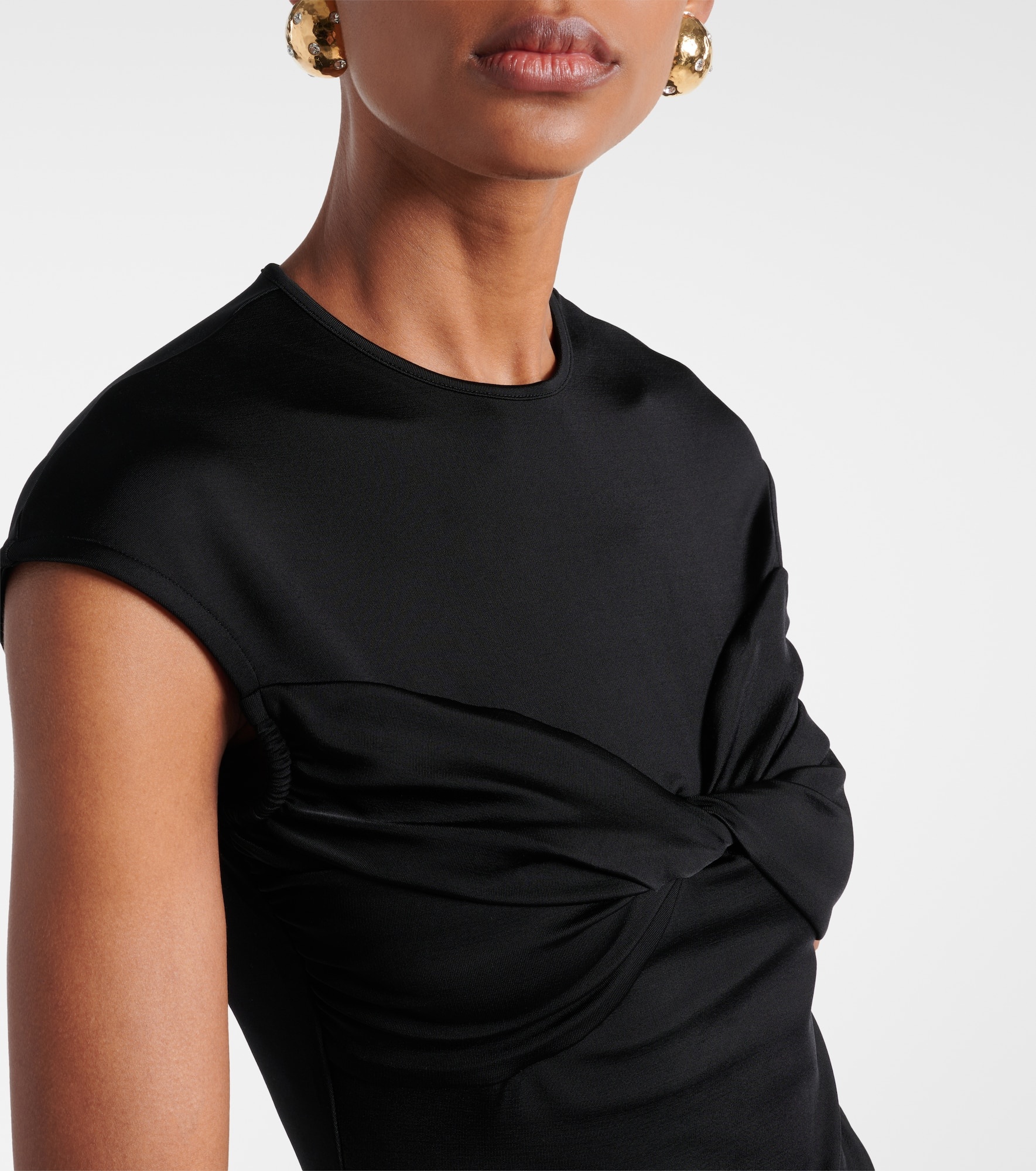 Paola twist-detail jersey top - 4