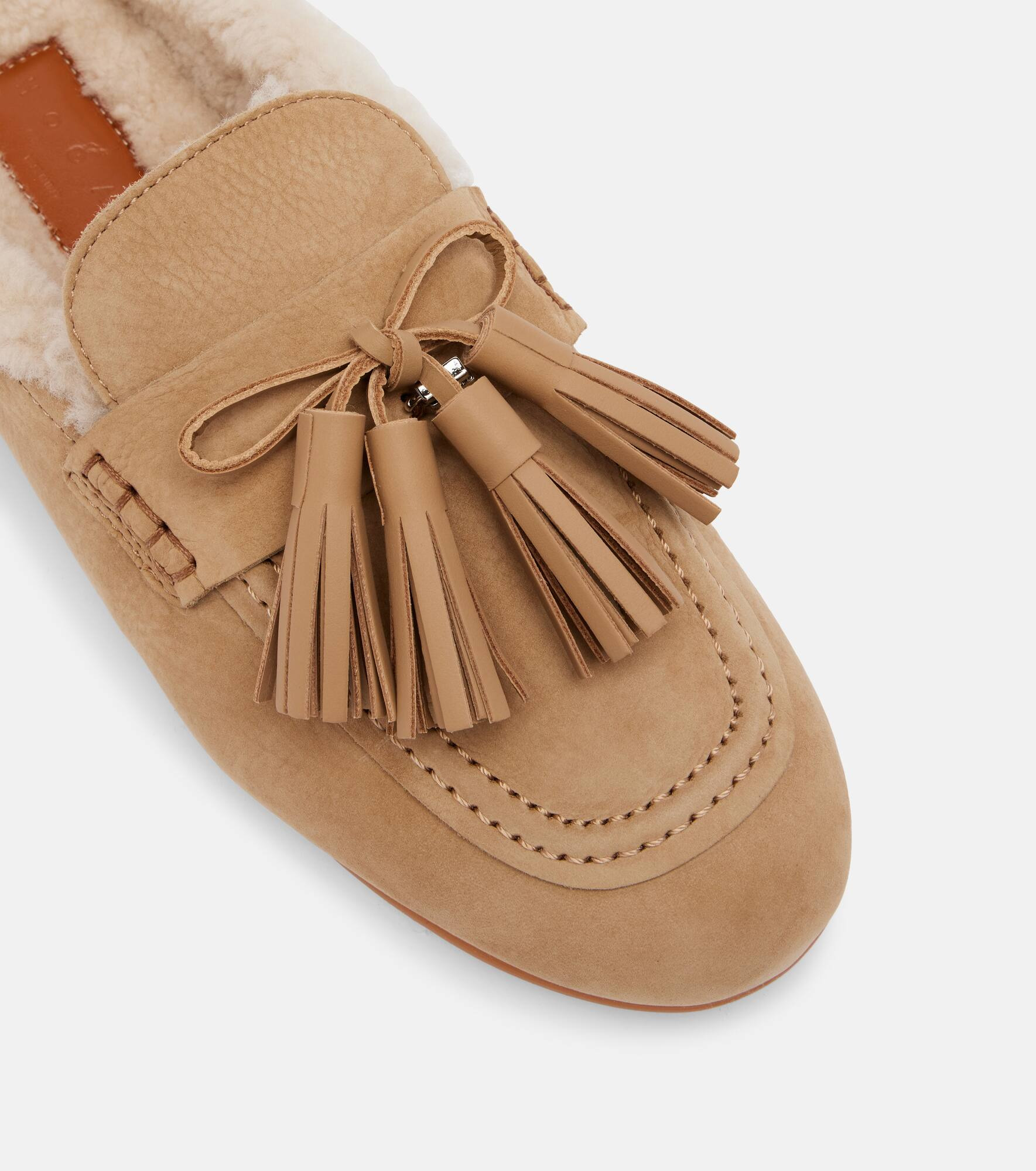 Hogan H693 shearling-lined leather mules - 5