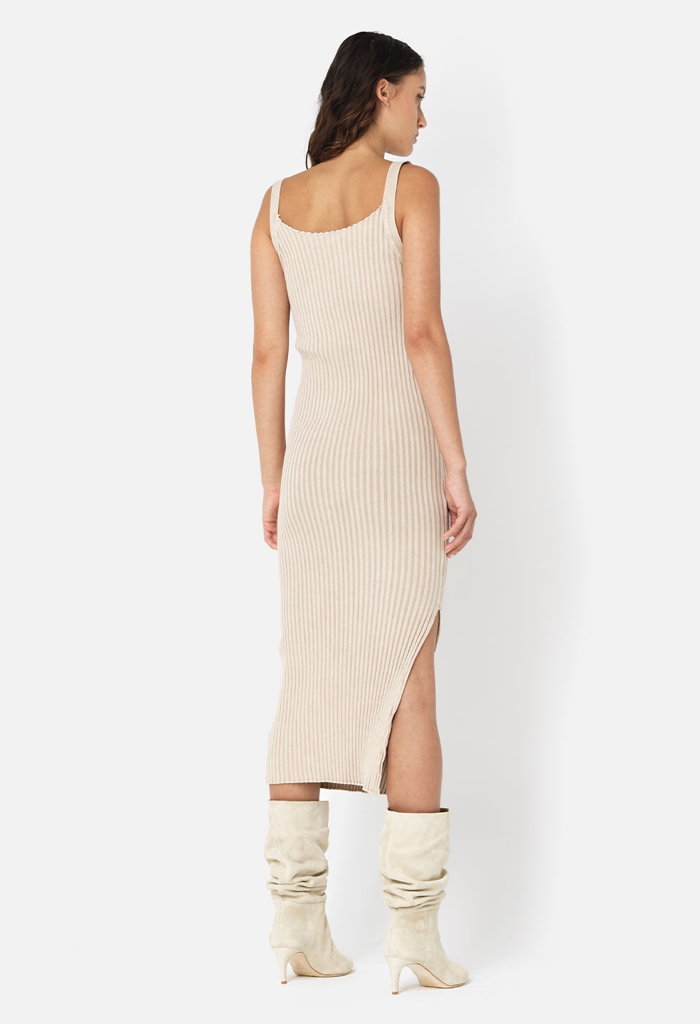 MINERAL WASH GINZA RIB TWIST DRESS - 4