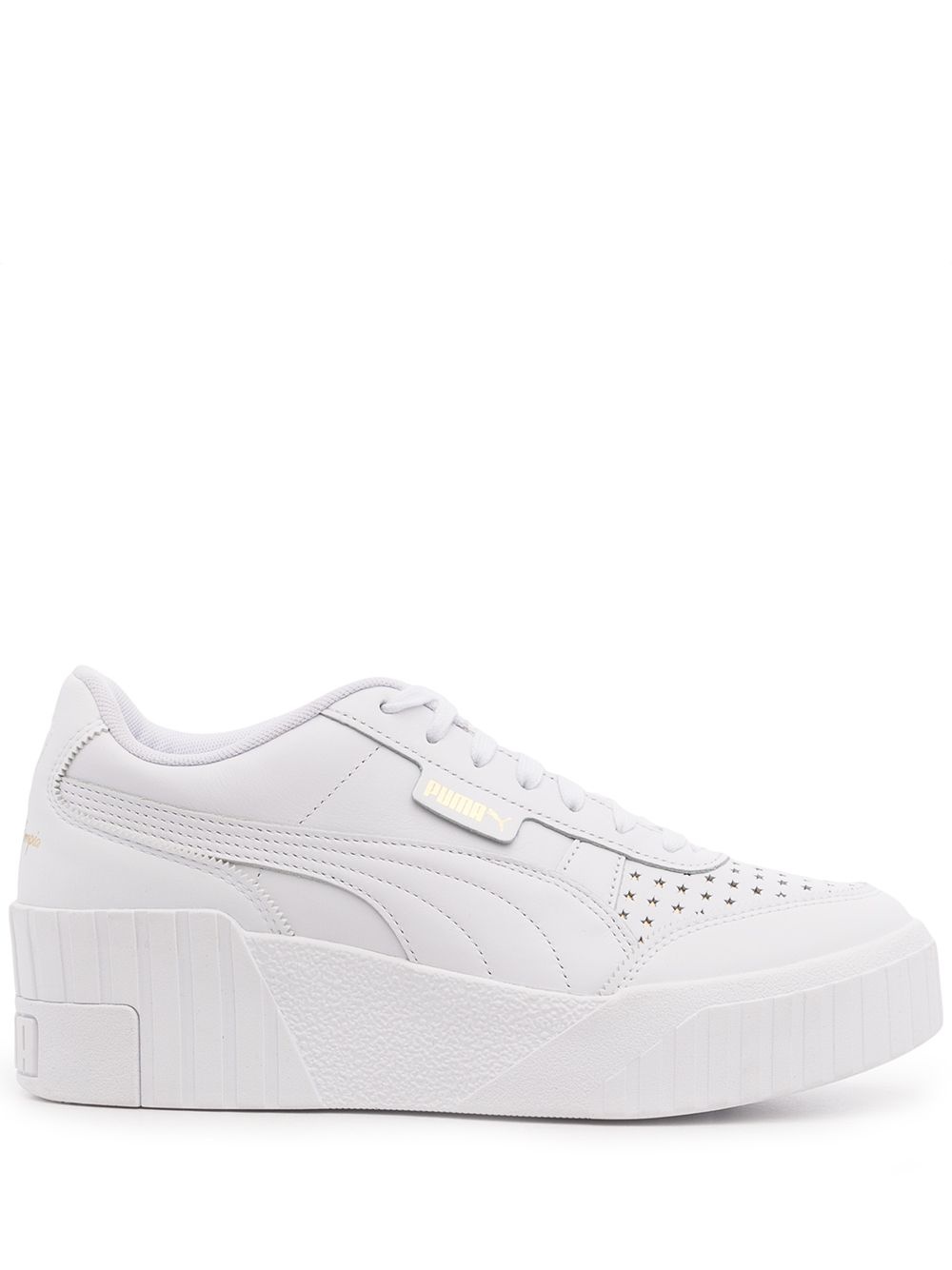 perforated lace-up trainers - 1