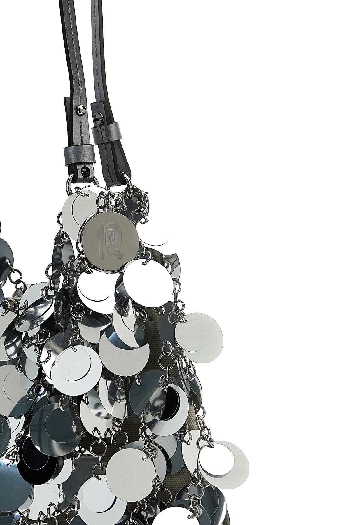 'Silver Sparkle Discs Large' shoulder bag - 4