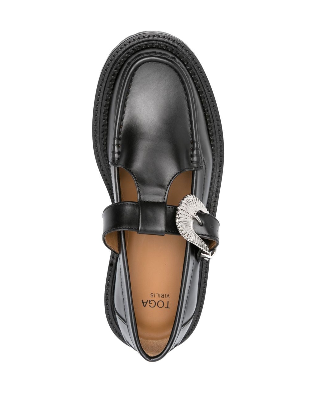 buckle-fastening leather loafers - 4