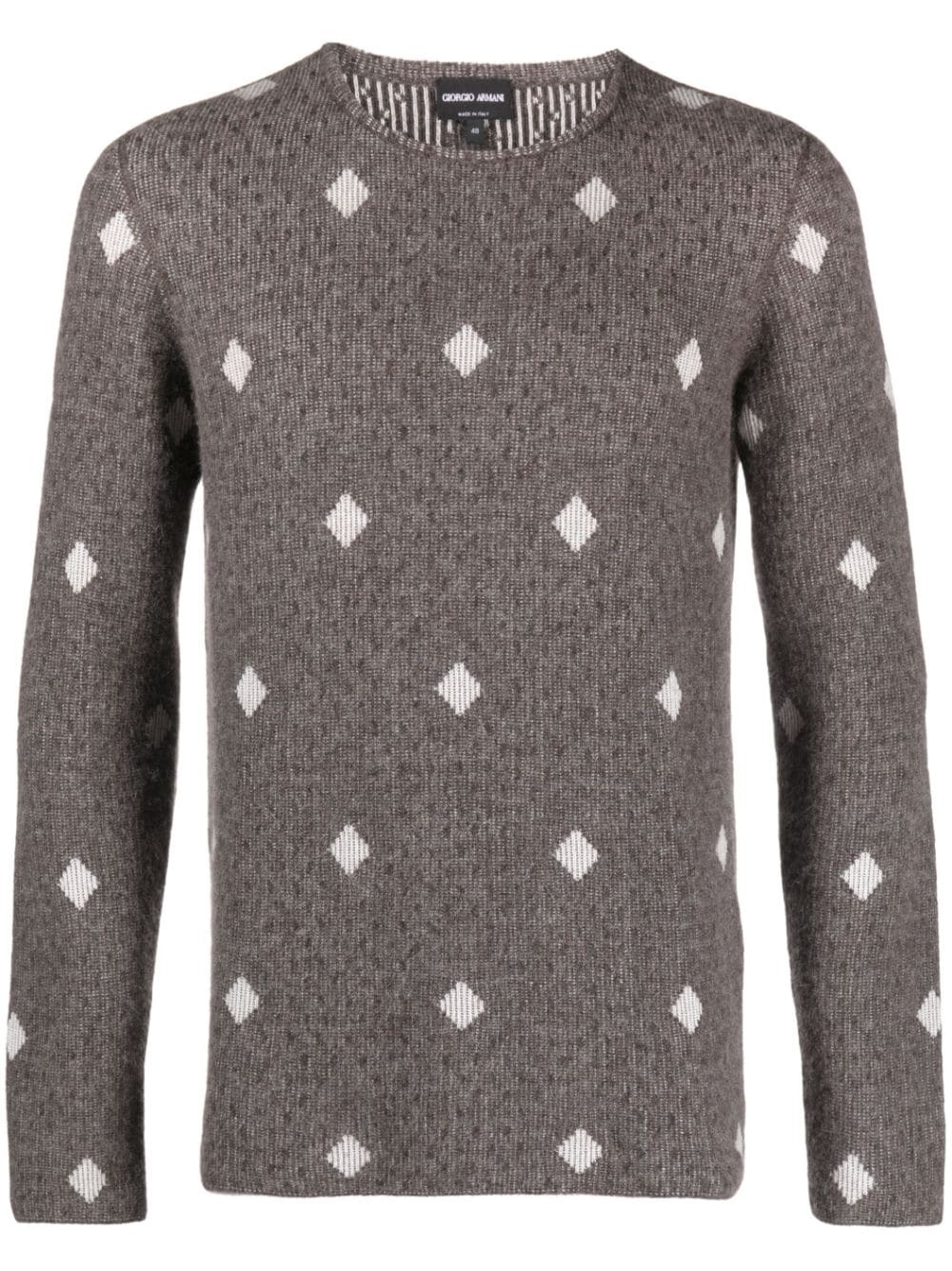 diamond-jacquard crew-neck jumper - 1