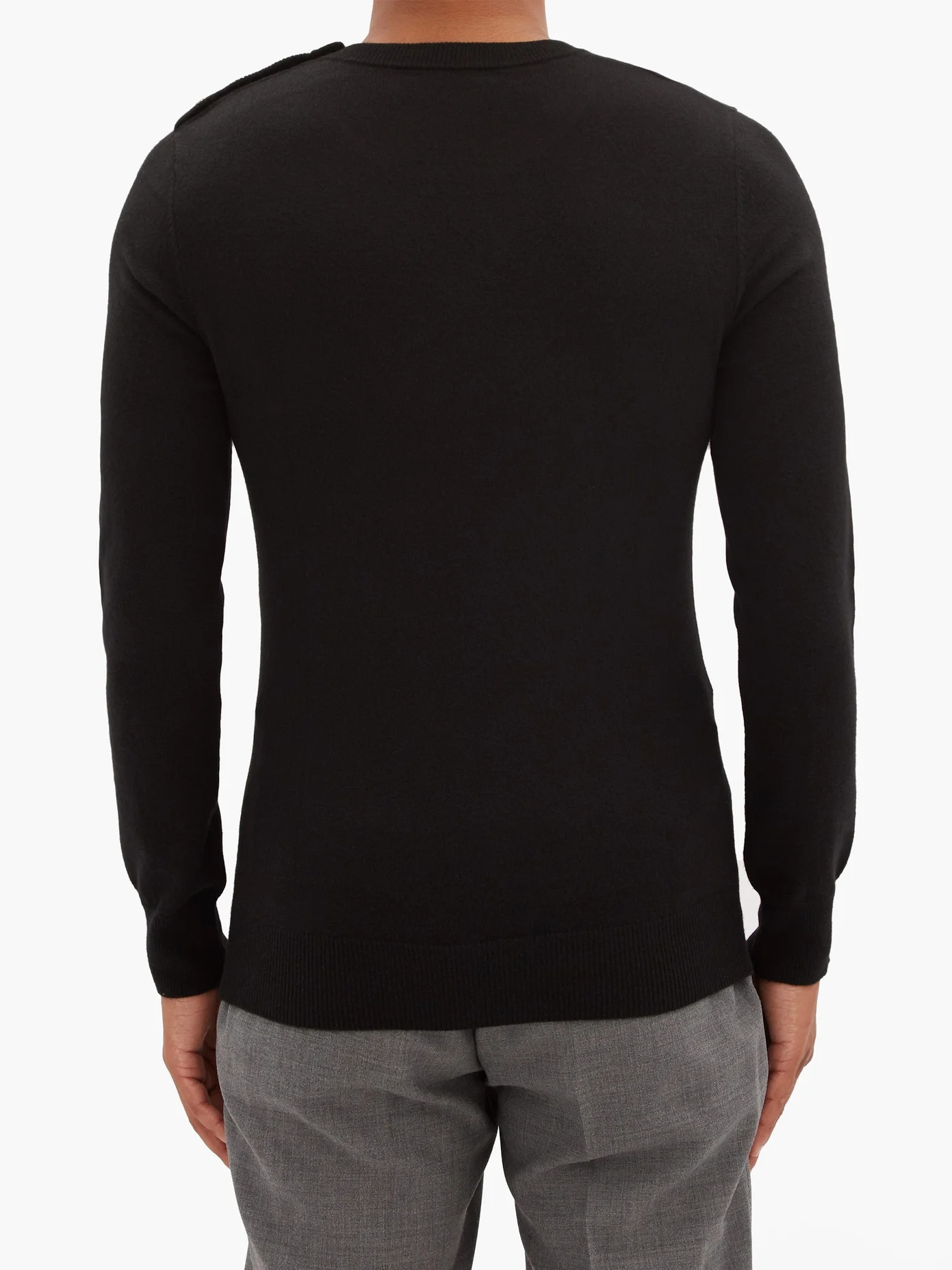 Buttoned-shoulder cashmere sweater - 5