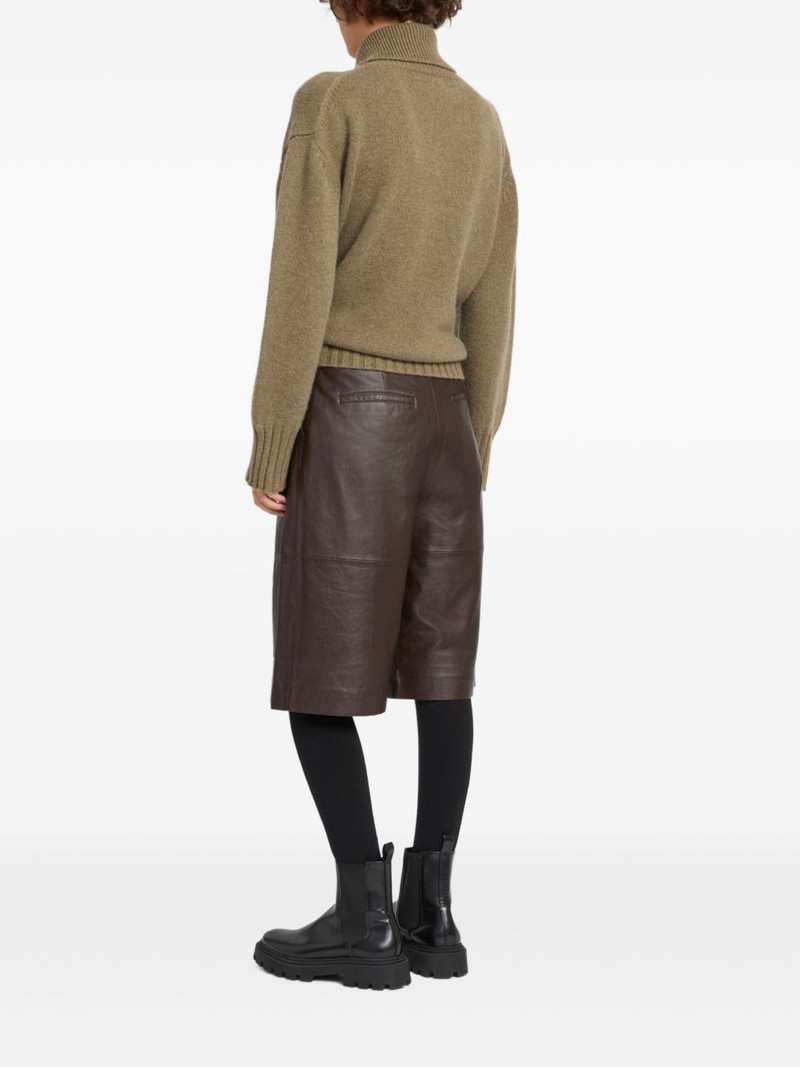 lamb-leather bermuda shorts 4