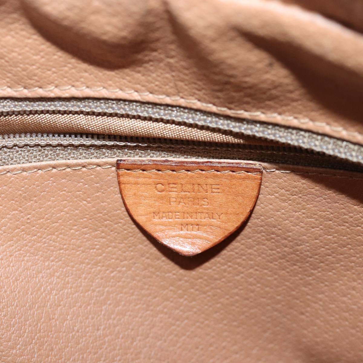 CELINE Macadam Canvas Shoulder Bag Pvc Leather Brown Gold - 15